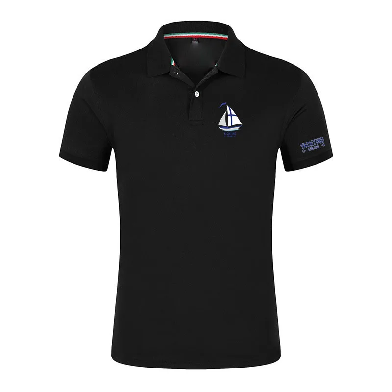 Finland Yachting Graphic Men's Short Sleeve Polo Shirt Lapel Oversize Solid Color T Shirts Breathable Streetwear Shirts