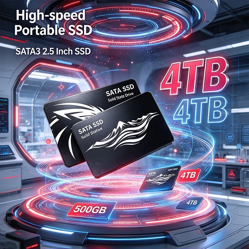 High Speed 2.5 Inch SATA SSD Internal Solid State Drive 500GB 1TB 2TB 4TB Hard Disk Upgrade for Laptop Desktop PC