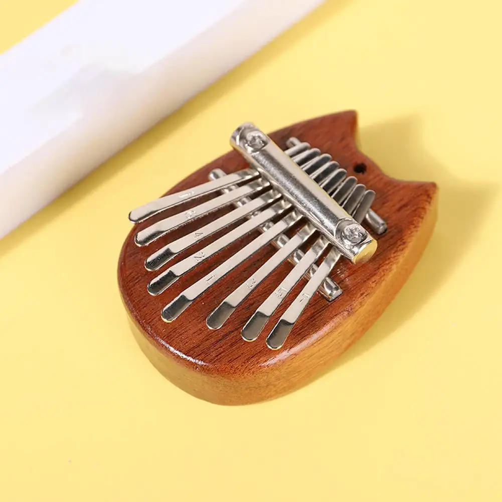 Mini piano à pouce Kalimba en bois pour adultes et enfants, 8 tons, petit pendentif musical portable, piano à doigts, cadeau, A1I5