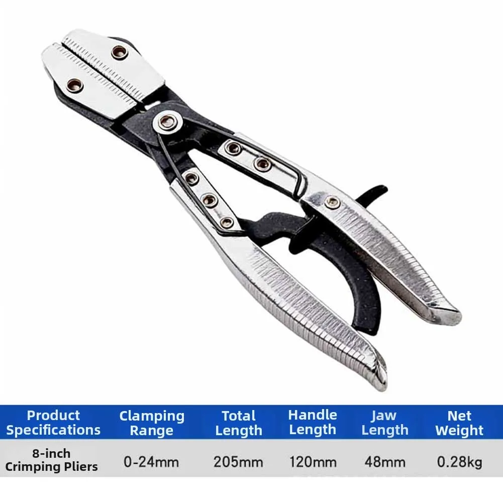 Automotive Hose Clamp Plier with Ratcheting Jaw Lock and Rotating Head for Radiator Brake and Cooling System Use