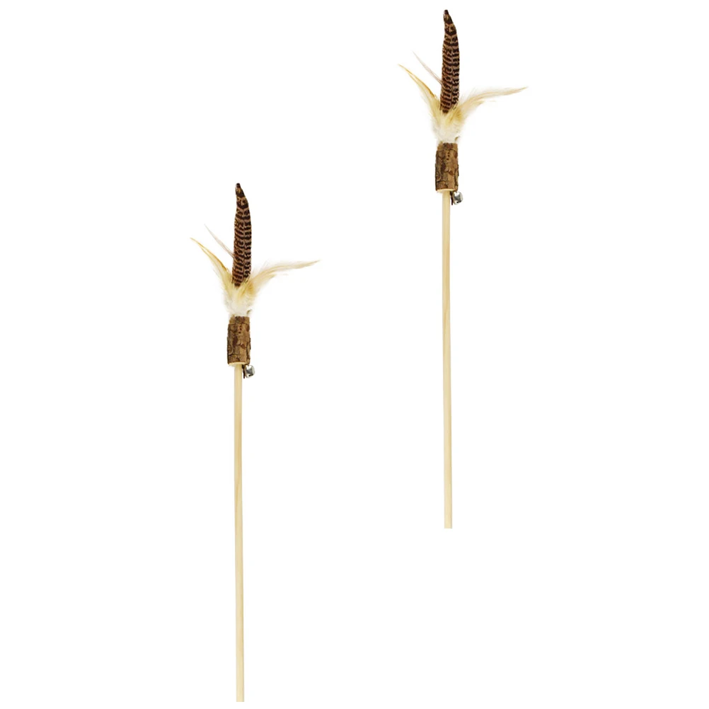 

2 pcs Teaser Catnip Stick Cat Interactive Toy Kitten Plaything Pet Teasing Cat Toys Stick Kitten Plaything Durable Safe