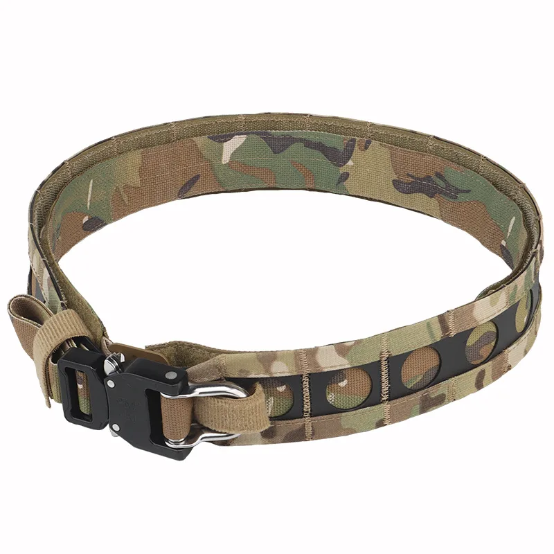 Tactical Bison Battle Belt, Quick Destacar Metal Buckle, Leve, Perfil Combate, Molle cintura, CS Paintball caça engrenagem