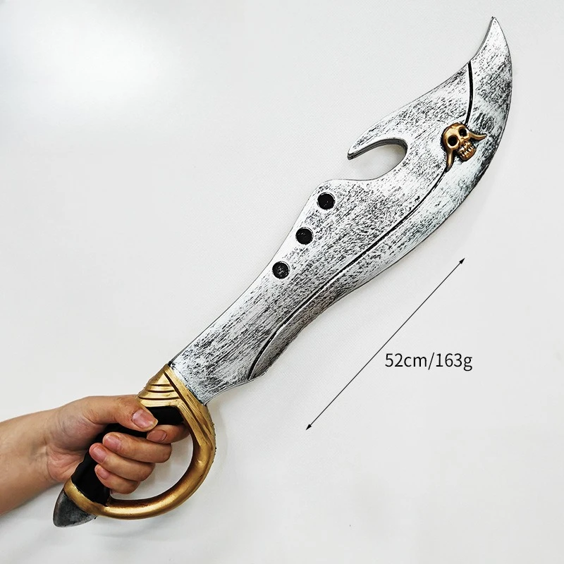 52 ซม./20.47in Pirate Machete PU วัสดุพลาสติกอ่อนคอสเพลย์อุปกรณ์ต่อพ่วงของเล่นมีดอาวุธรุ่นเดสก์ท็อปเครื่องประดับเด็กของขวัญ