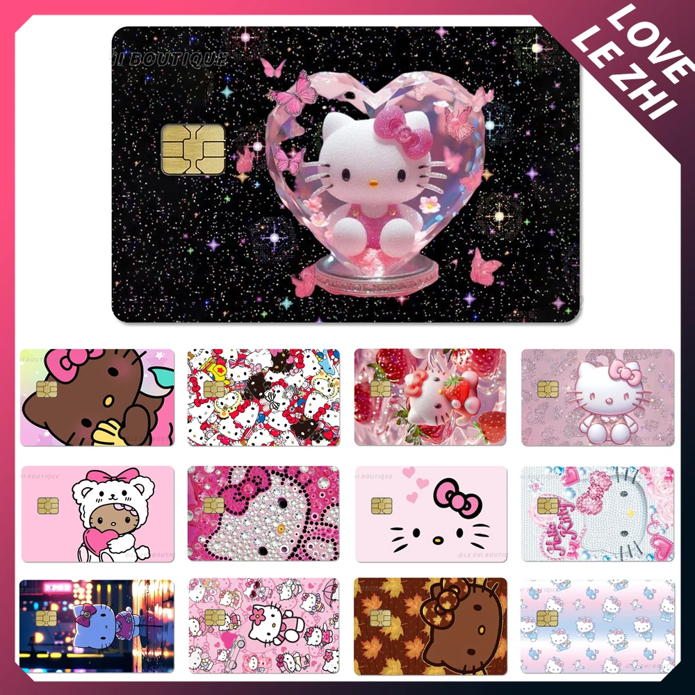 

Creative Anime Sanrios Hello Kitty Credit Card Debit Card Stickers Visa Cartoon Diy Waterproof Bank Card Bus Metro Sticker Gift