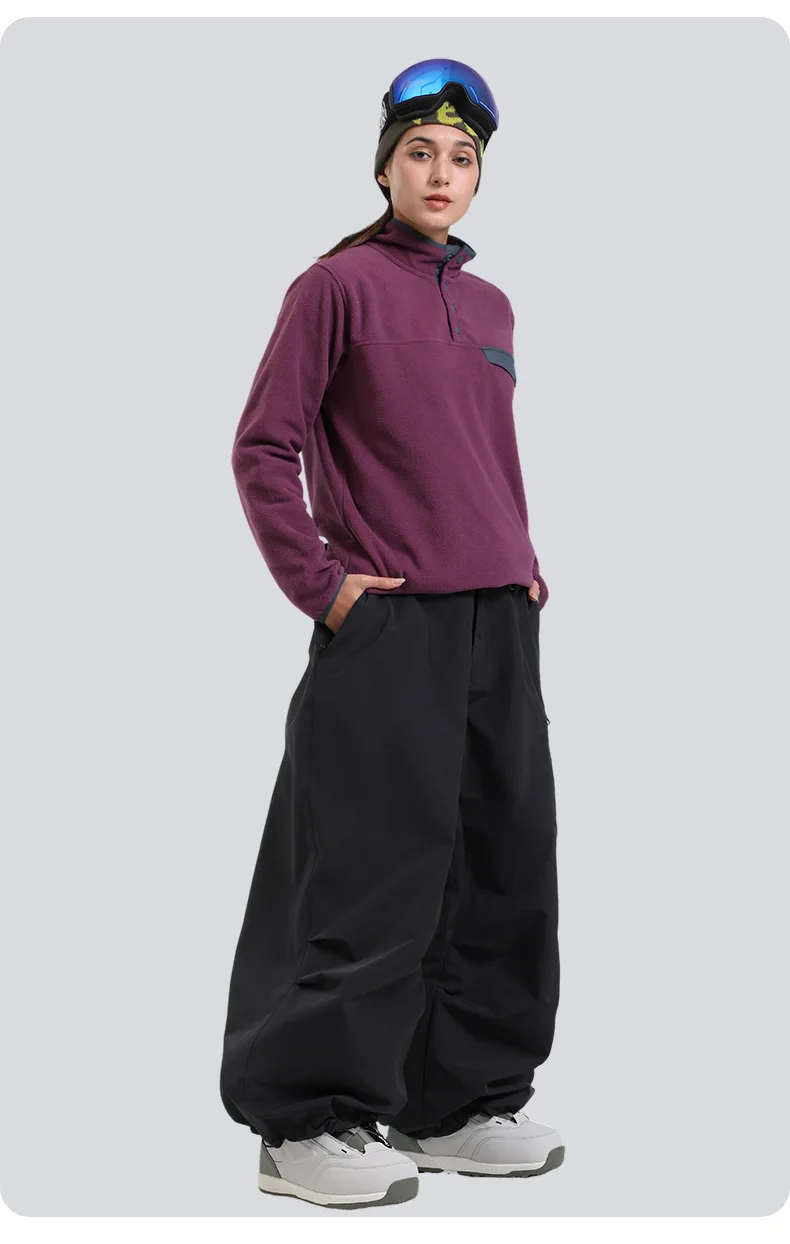 Gsou Snow Herren- und Damen-Snowboardhose, wasserdichte, winddichte Skihose, Thermo-Winter-Arbeitskleidung, lockere Passform, Outdoor-Sportbekleidung – Detail 3