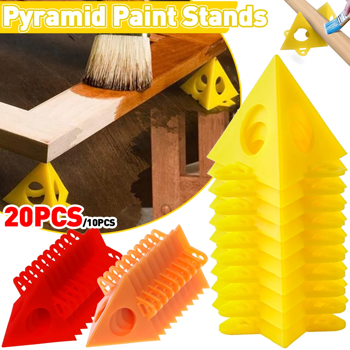 20/10PCS Pyramid Paint Stands Triangle Stands Triangle Paint Pads Feet Woodworking Tools Accessories Carpenter Square Paint Pads