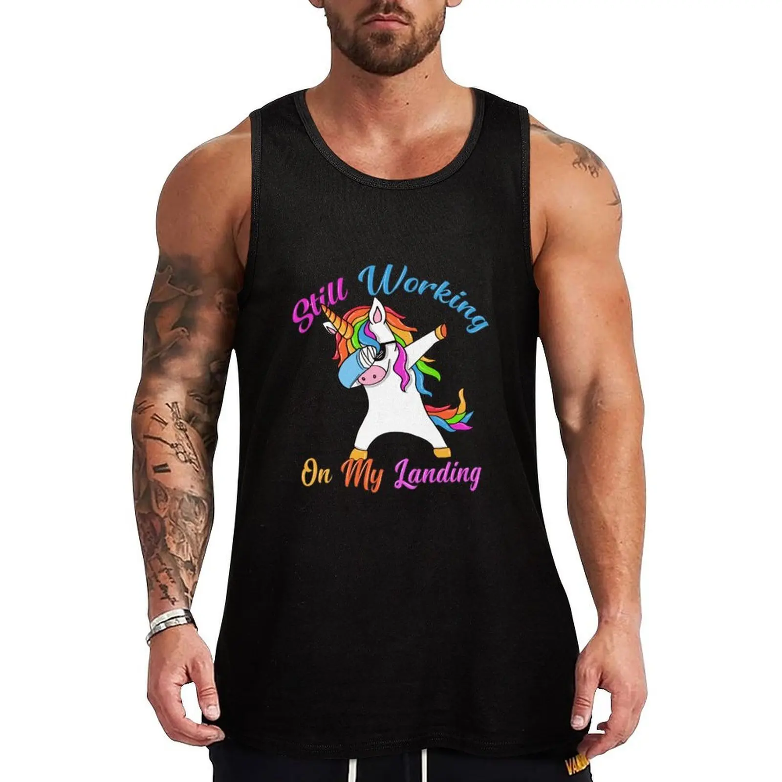 

Still Working On My Landing Dabbing Unicorn / Injury Broken Arm Cute Unicorn Tank Top vests for men sleeveless man shirts