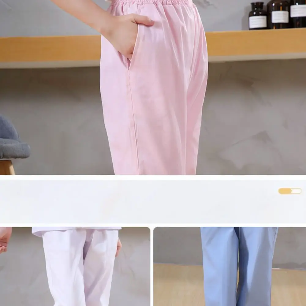 Breathable Healthcare Scrub Trousers Medical Nursing Pants Elastic Hospital Work Uniforms Unisex Professional Apparel Bottoms