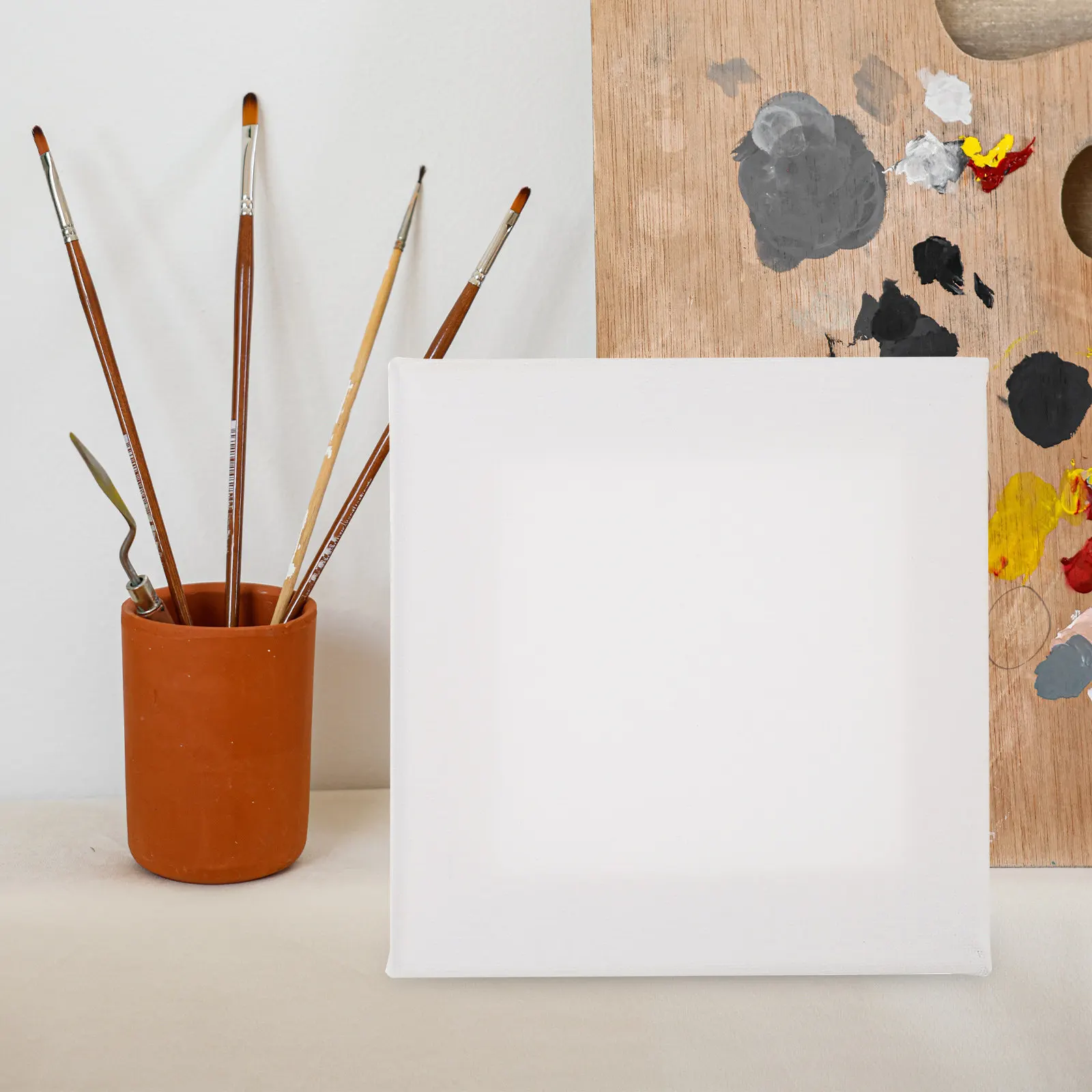 3Pcs Exquisite Handmade Artist Stretched Canvas Boards Safe Comfortable for Oil Painting Hobbies Creative Sketching Large Art