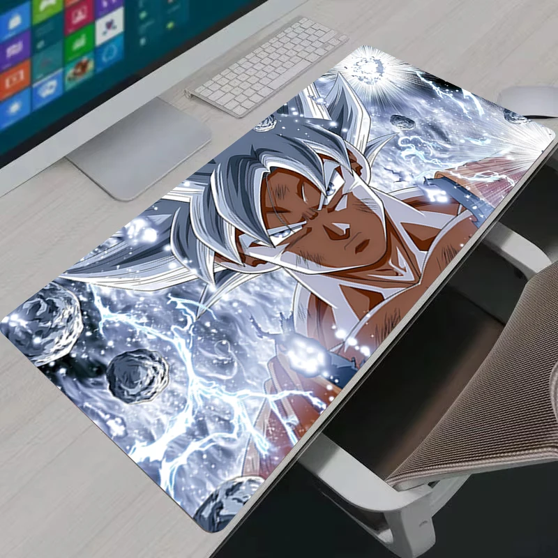 D-Dragon Ball Anime Extended Gaming Mouse Pad, Large Desk Mat with Anti-slip Rubber Stitched Edges, Big Keyboard Table Cover