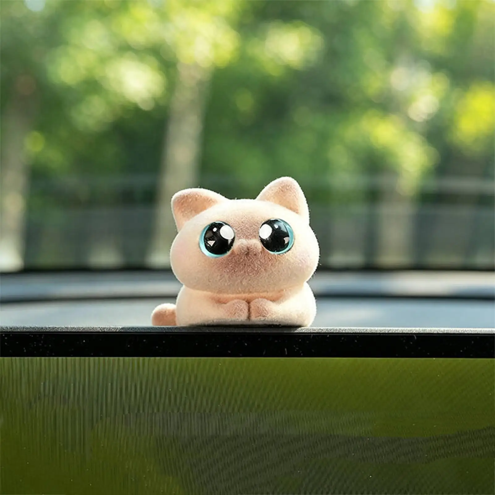 Car Display Screen Decor Cat Shape Automobile Interior Ornament Computer Monitor Decorations For Women Men Drivers Collectors