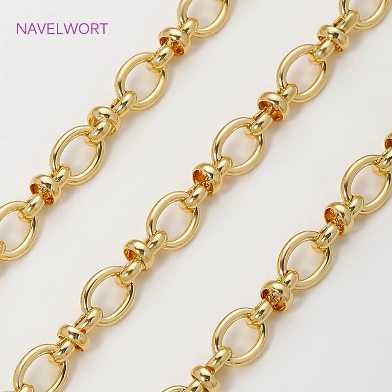 

цепочка для рукоделия 18-каратное позолоченное овальное кабельное ожерелье для изготовления ювелирных изделий, цепочка для рукоделия, фитинги для цепей, материалы для ожерелья и браслета своими руками