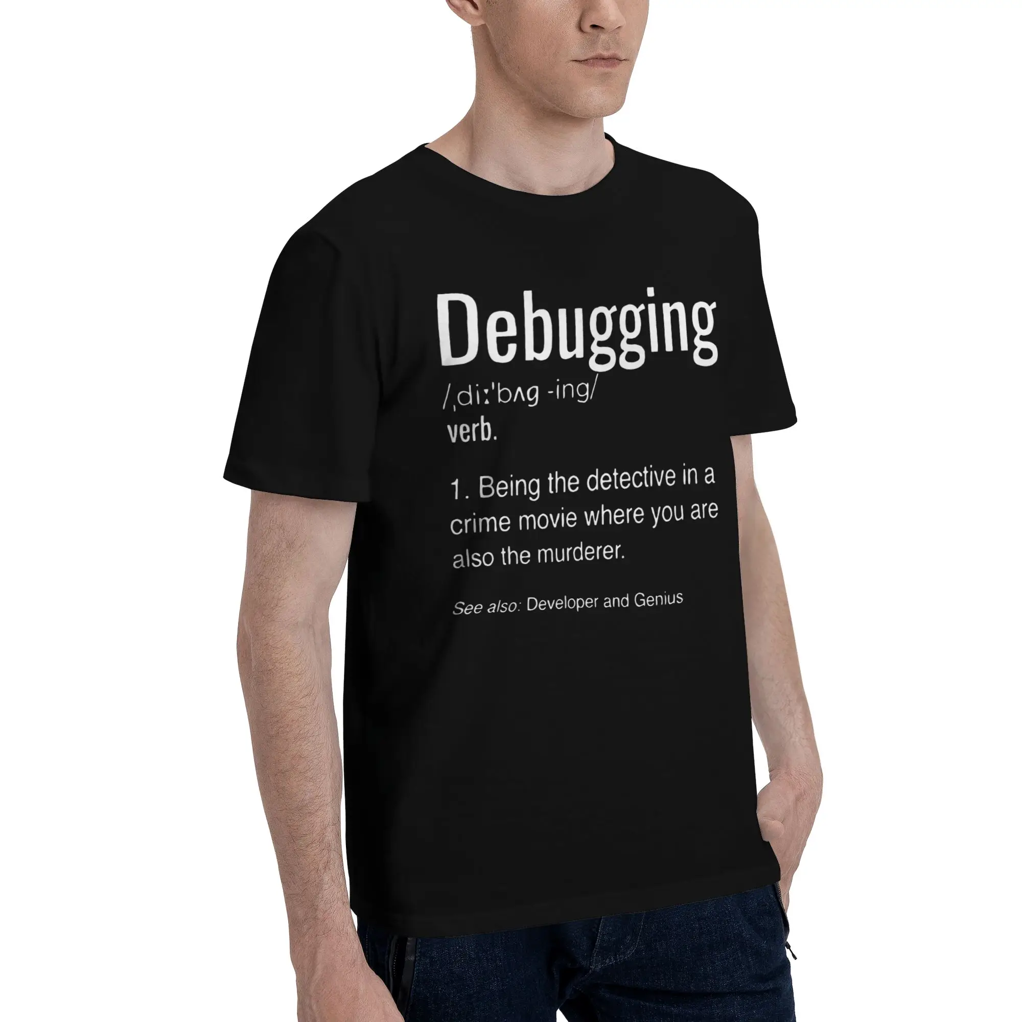 Leisure Engineering Engineer T-Shirt Men Cotton T Shirt Debugging Definition Programmer Coding Short Sleeve Tees Clothes