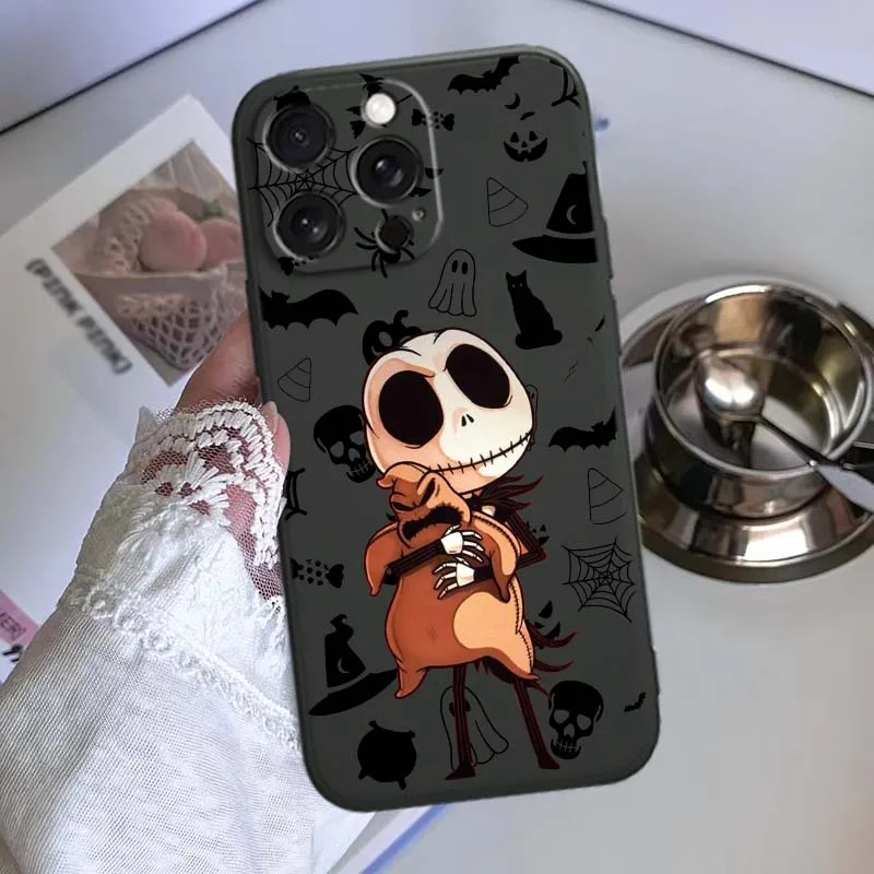 Jack The Nightmare Navidad para Apple iPhone 17 16 16E 15 14 13 12 11 Air Pro Max Plus funda de silicona suave negra para teléfono