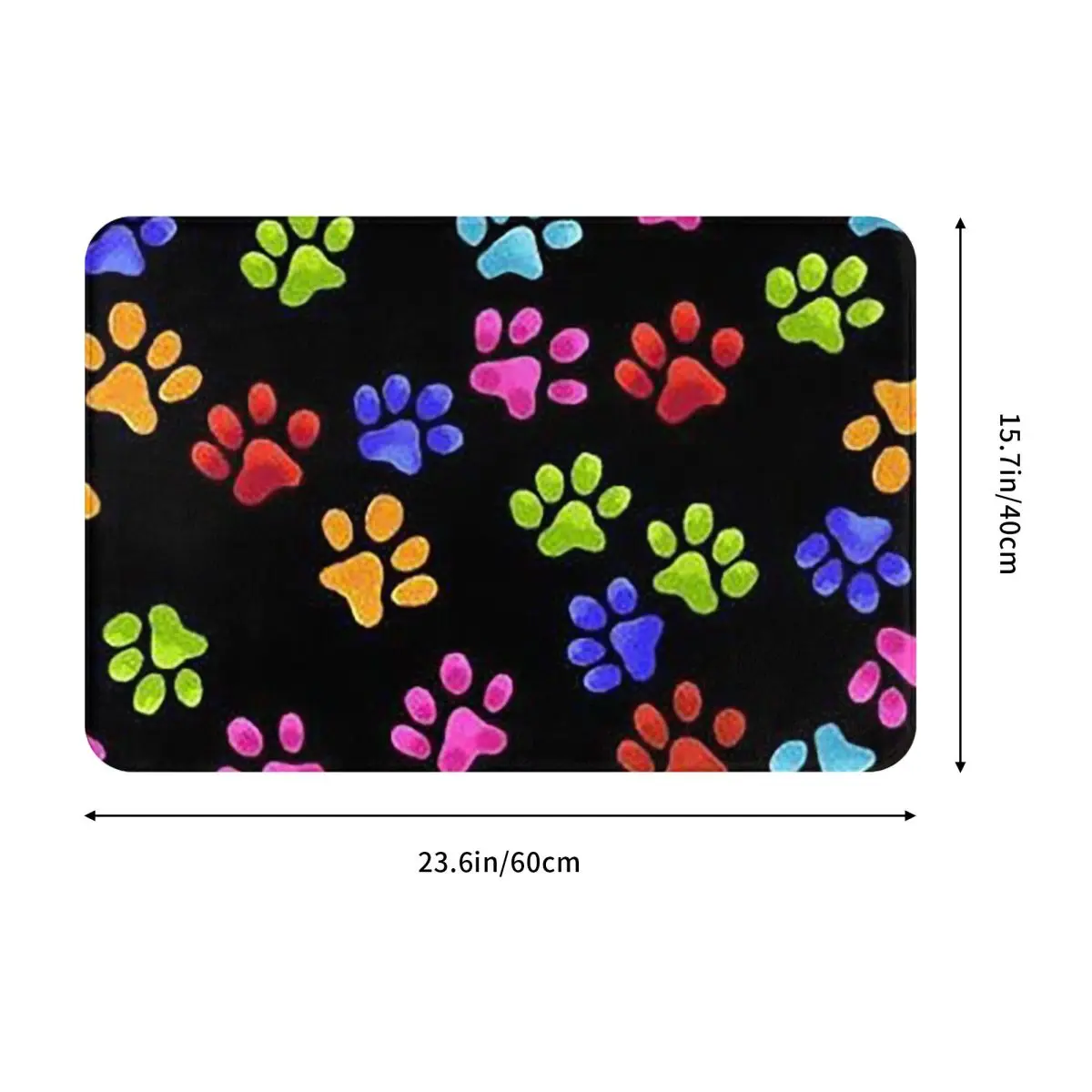 Colorful Dog Paw Print Pattern Doormat Sand Scraping Carpet Rug Kitchen Entrance Home Floor Mat for Balcony Footpad Mats