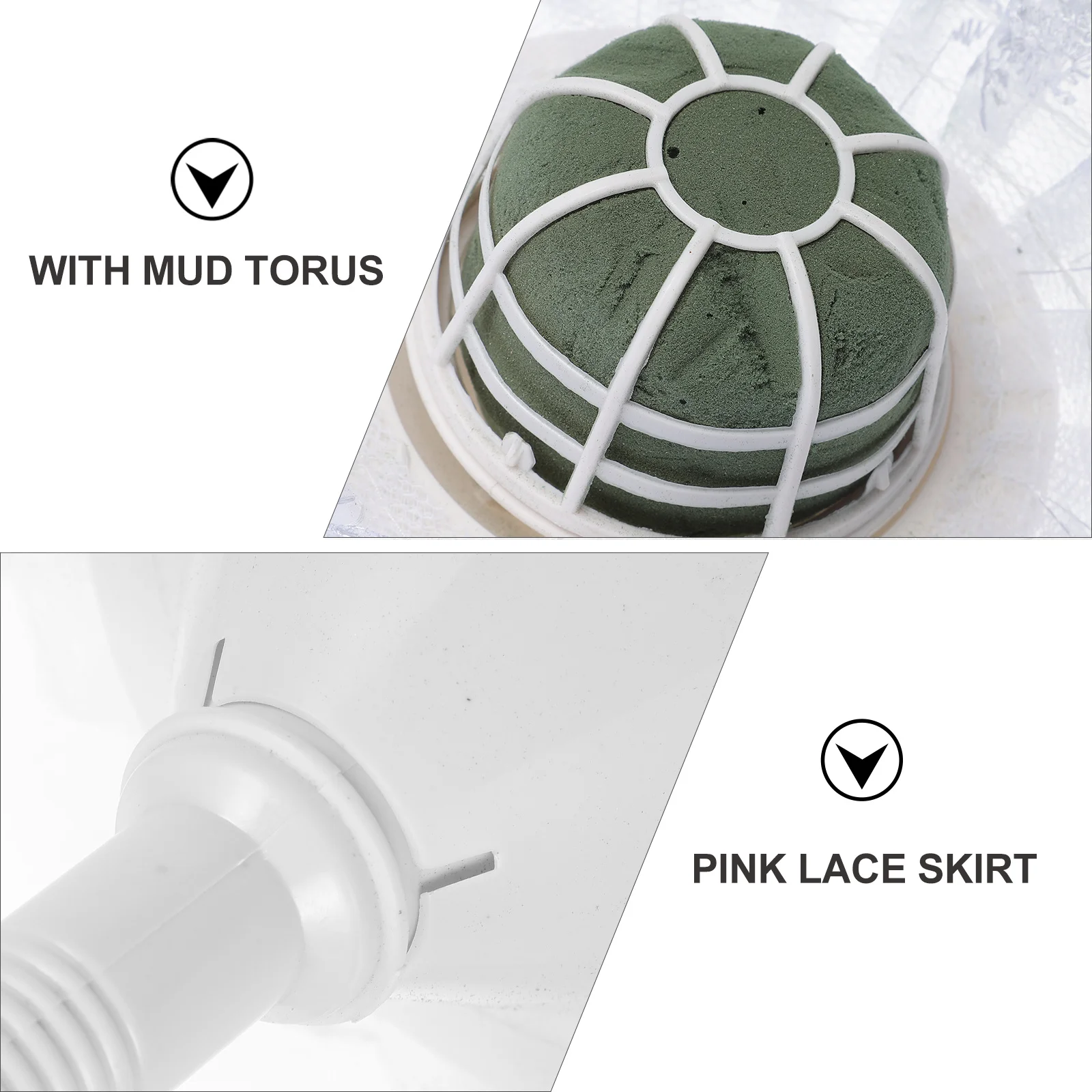 

Wedding Floral Holder Solid Base Water Absorbent Fresh Flowers Bridal Floral Handle Lace Decoration Bouquet Holders