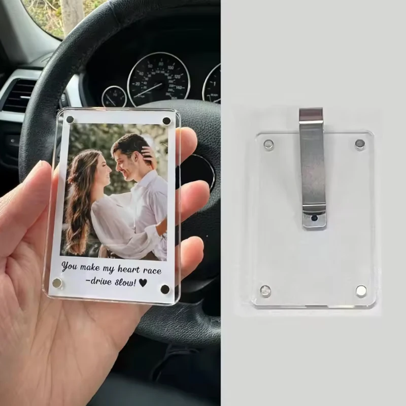 3-Zoll-Bild-Fotorahmen, Auto-Visier, Foto-Clip, Auto-Innendekoration für Auto, Fahren, Andenken, Sonnenblende, Organizer, Paare, Geschenk