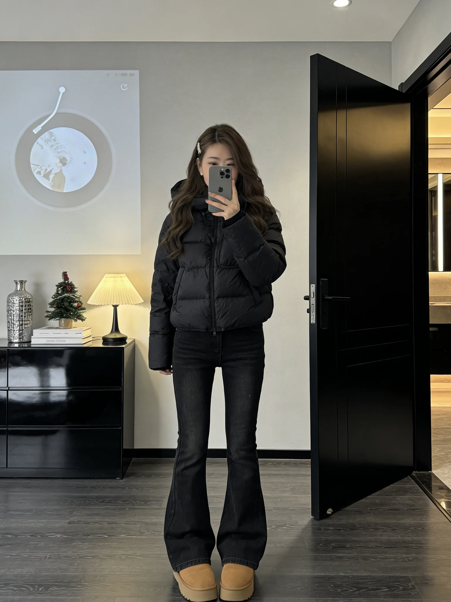 

Korean Sle Loose Women's Cotton Jaet Winter Faion Warm Hooded Versatile Casual Thiened Long Sve Pure Color Coat