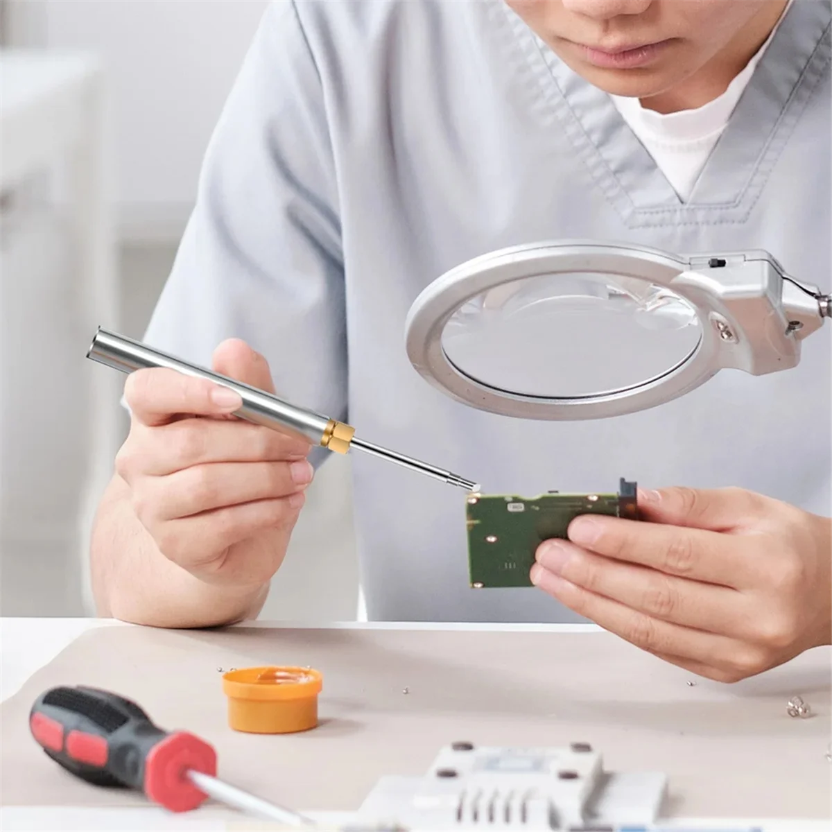 Pointe de fer à souder avec éponge, embouts de soudage petE10, ensemble d'outils de soudage USB, type B, 2 pièces