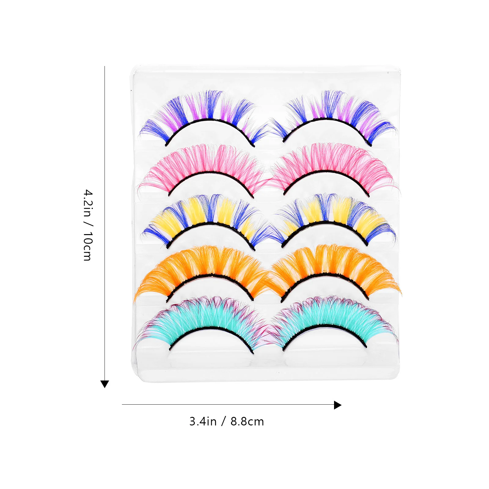 5 คู่ขนตาปลอมสีธรรมชาติ Fluffy Curly ผู้หญิงสั้นขนตาแพ็คอุปกรณ์แต่งหน้า