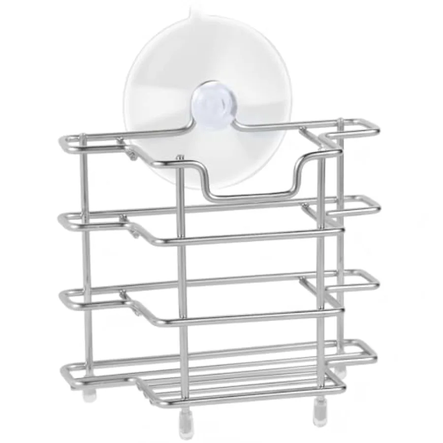 

Toothbrush Holder Suction Cup Stainless Steel Toothpaste Stand Wall Mount Self Adhesive/Countertop No Drilling Removable 3 Slot