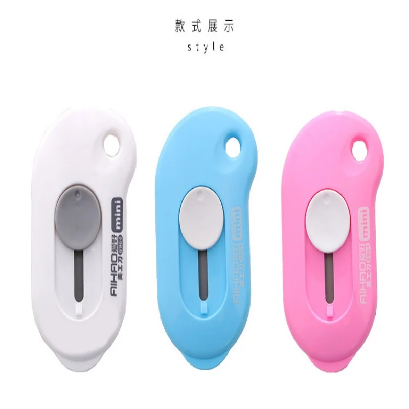 5pcs AIHAO 69641 Mini Retractable Rilakkuma Utility Knife Box Letter Cutter Kawaii Student Office Stationery Portable