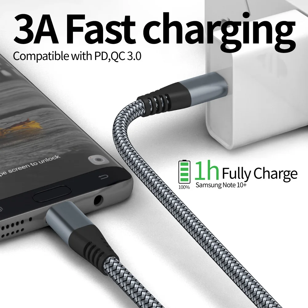 PD60W Type C To Type C Cable 3A Fast Charging Cable Charger Wire Cord For Macbook Samsung S20 Xiaomi Huawei USB C Data Cable 3M image 4