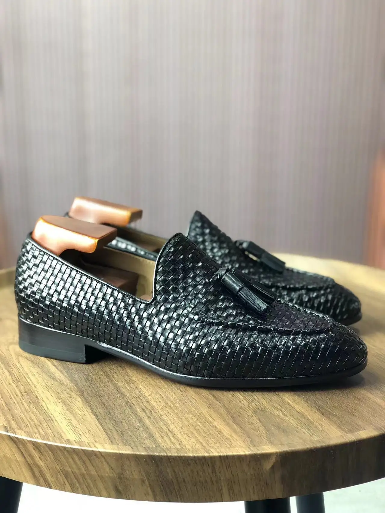 Cie ML26 Tassel Weave Loafer Men Classic Leather Outsole Breathable Shoe Black Custom Color &Size