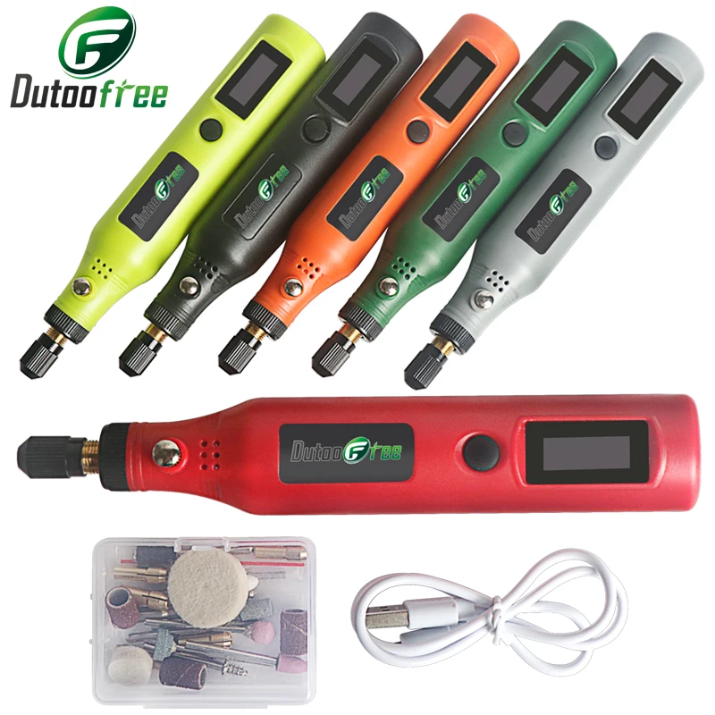 5000r-15000r/min USB Wireless Mini Electric Drill Rotary Tool Woodworking Engraving Pen Dremel Tools for Jewelry Metal Glass