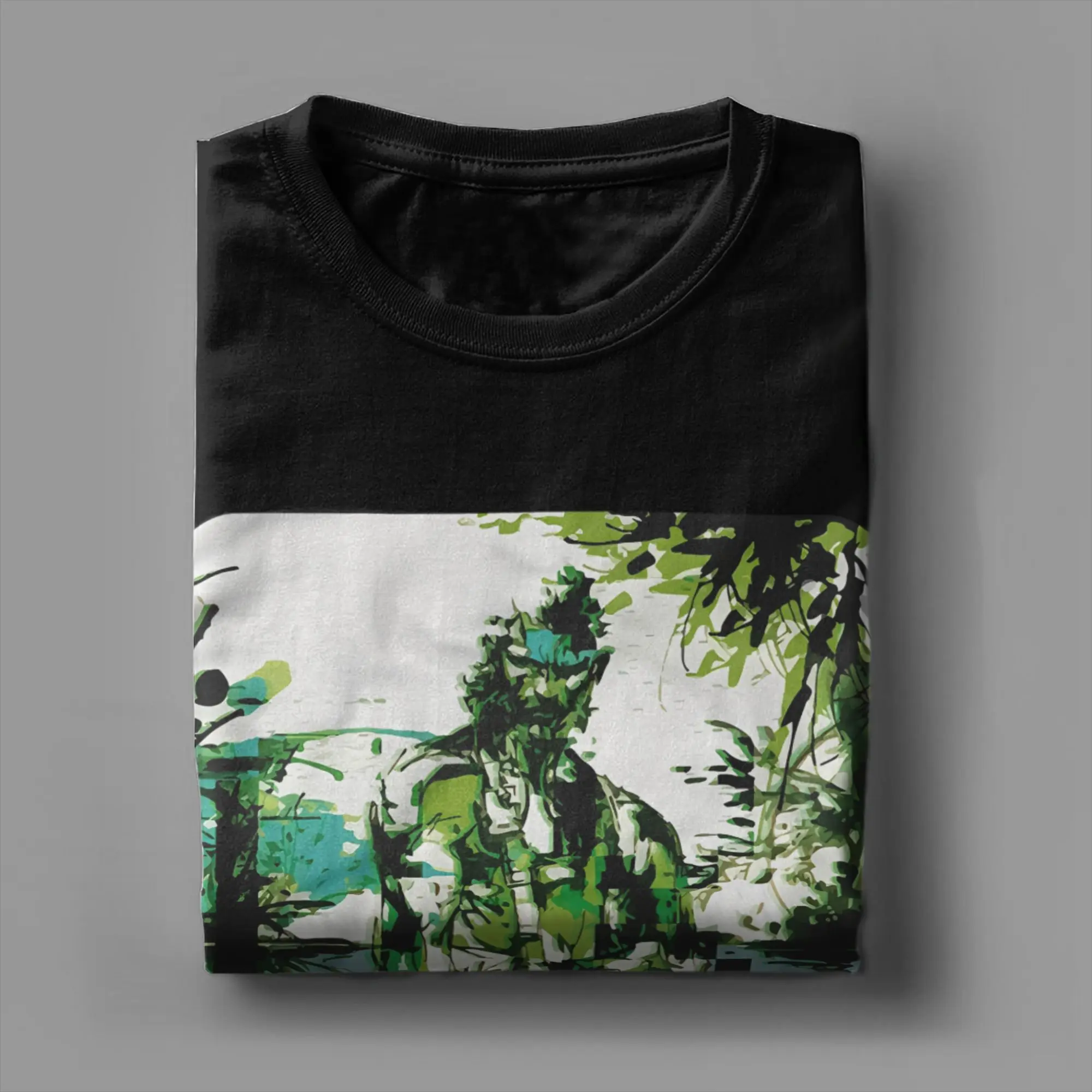 عارية الأفعى الكبير بوس في الغابة MGS3 ثعبان الآكل تي شيرت للرجال النساء ميتال جير الصلبة 3 100% القطن تي شيرت Crewneck تي شيرت #5