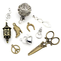 Charms Lucky Horseshoe Horse Antique Bronze Silver Color Plated Pendants Making DIY Handmade Tibetan Jewelry