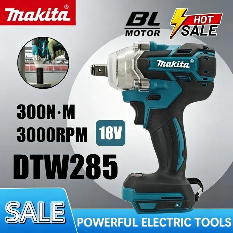 

Бесщеточный аккумуляторный электрический шуруповерт Makita DTW285, 280 Нм, 1/2 дюйма, с зарядным устройством, совместимый с аккумуляторами Makita