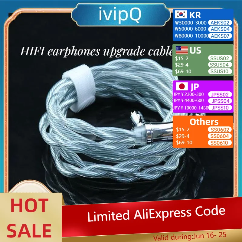 

ivipQ-534 2-Core HIFI Earphones Upgrade Cable With 0.78 2PIN/MMCX/Recessed-0.78 2pin, Suitable For F1 Pro Youth