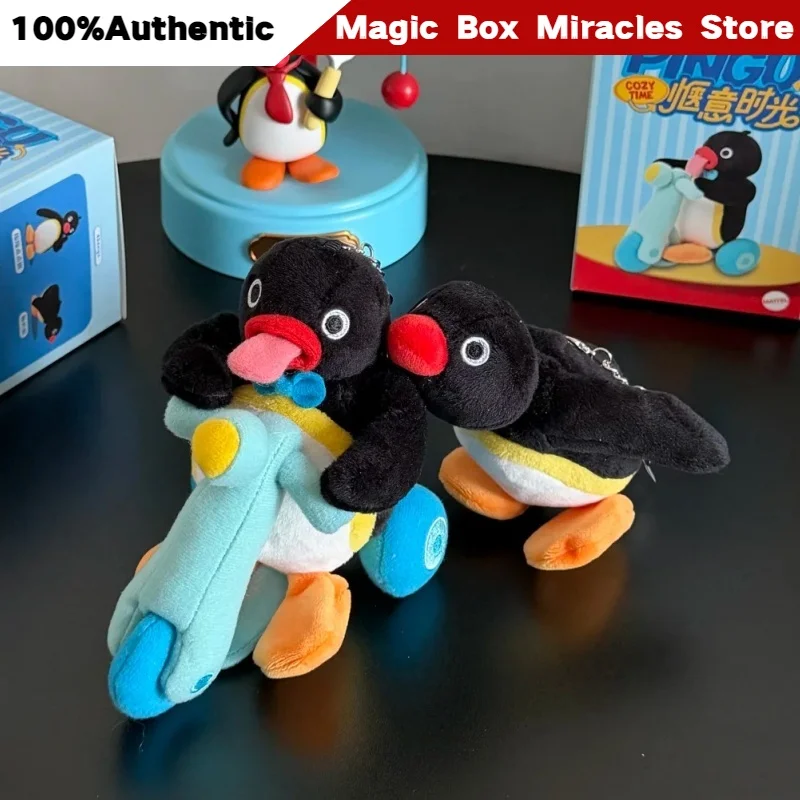 

New Original Pingu Cozy Time Blind Box Plush Keychain Cute Tongue-Out Pointing Doll Funny Penguin Hanging Ornament Birthday Gift