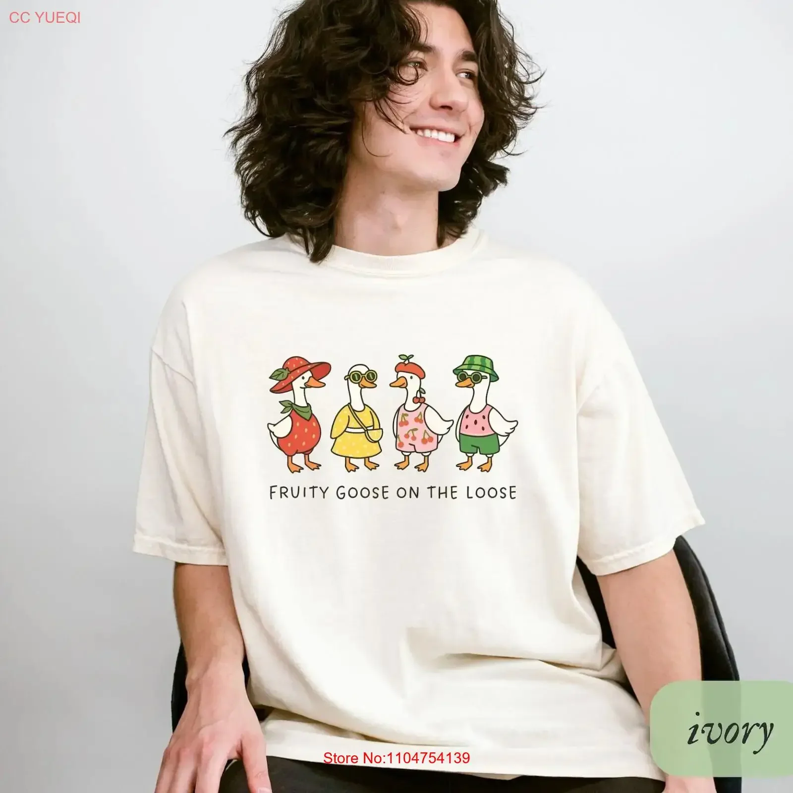 Fruity Goose On The Loose LGBTQ Pride Month T Shirt Funny Gay Rights vintage Washed Top For Everyday Wear fashion Comfortable