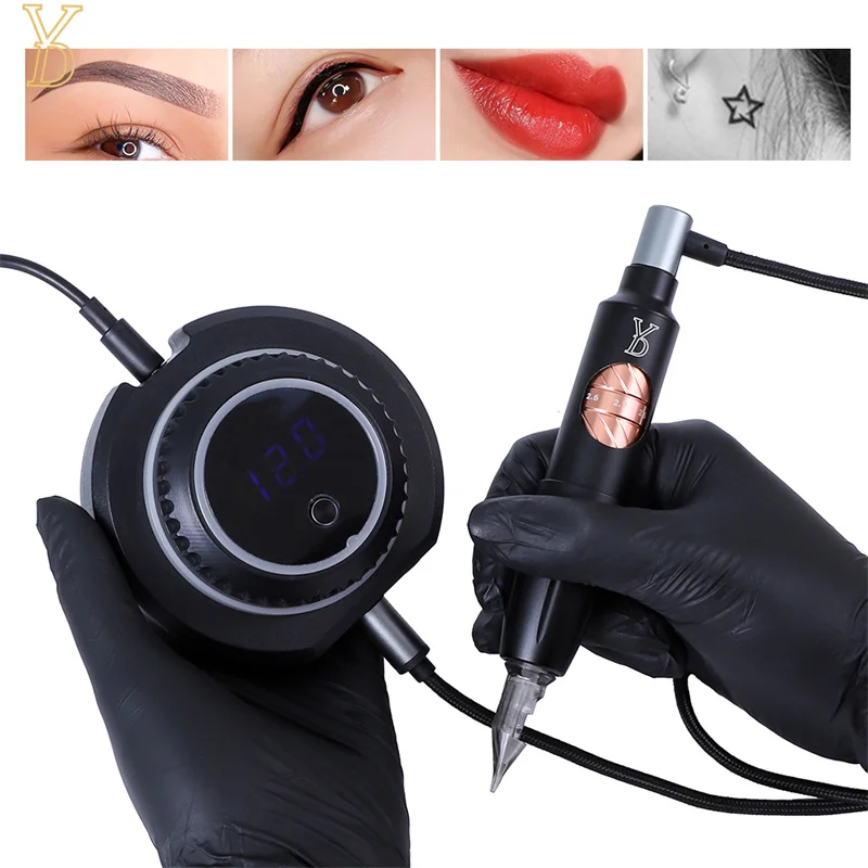 

YD Blink PMU Permanent Makeup Machines Set For Eyebrow Eyeliners Lips Tattoos Professional Rotary Motor Tattoo Pen Gun Kits Hot