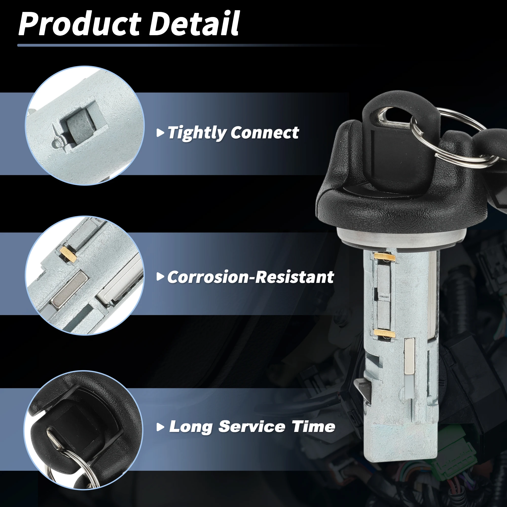 UXCELL Ignition Lock Cylinder and Start Switch with 2 Key for GMC Yukon Ignition Switch Cylinder Lock