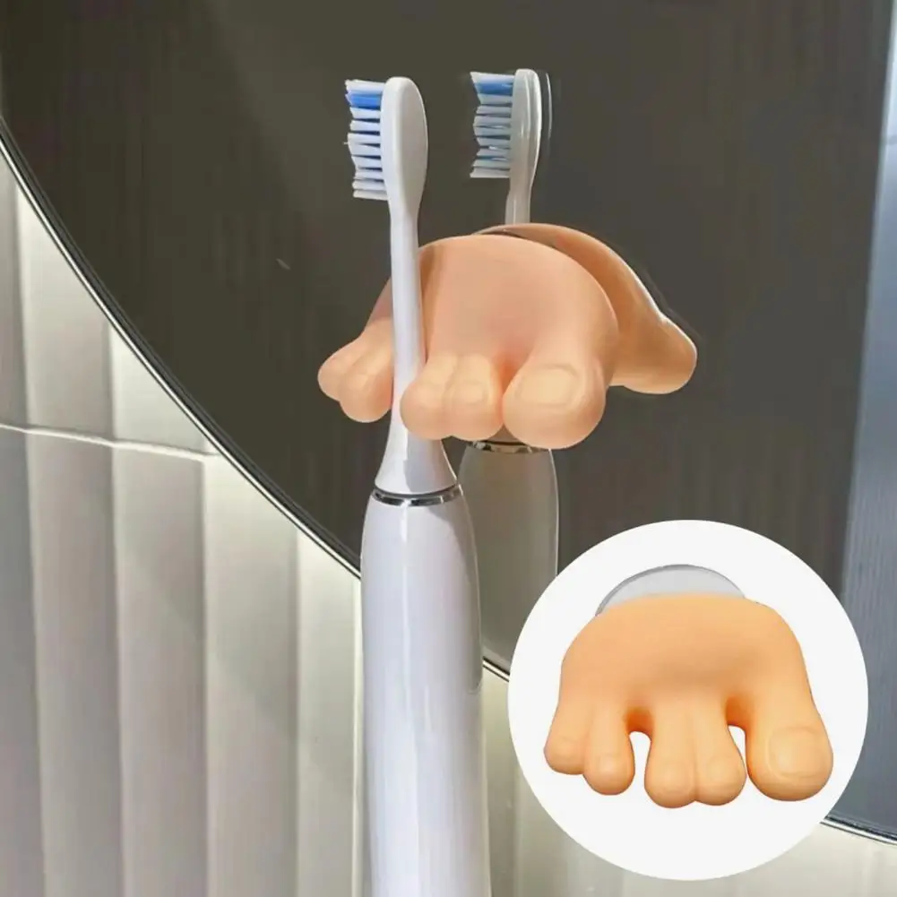 Storage Rack Cute Toothbrush Holder Shape Bathroom Toothbrush Holders Towel Key Hangers Racks Easy Installation for Organizing - view 2