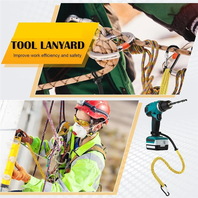 

ABKO-12 Pack Tool Lanyard With Single Metal Buckle And Adjustable Loop End, Standard Length, With Aluminum Screw Lock
