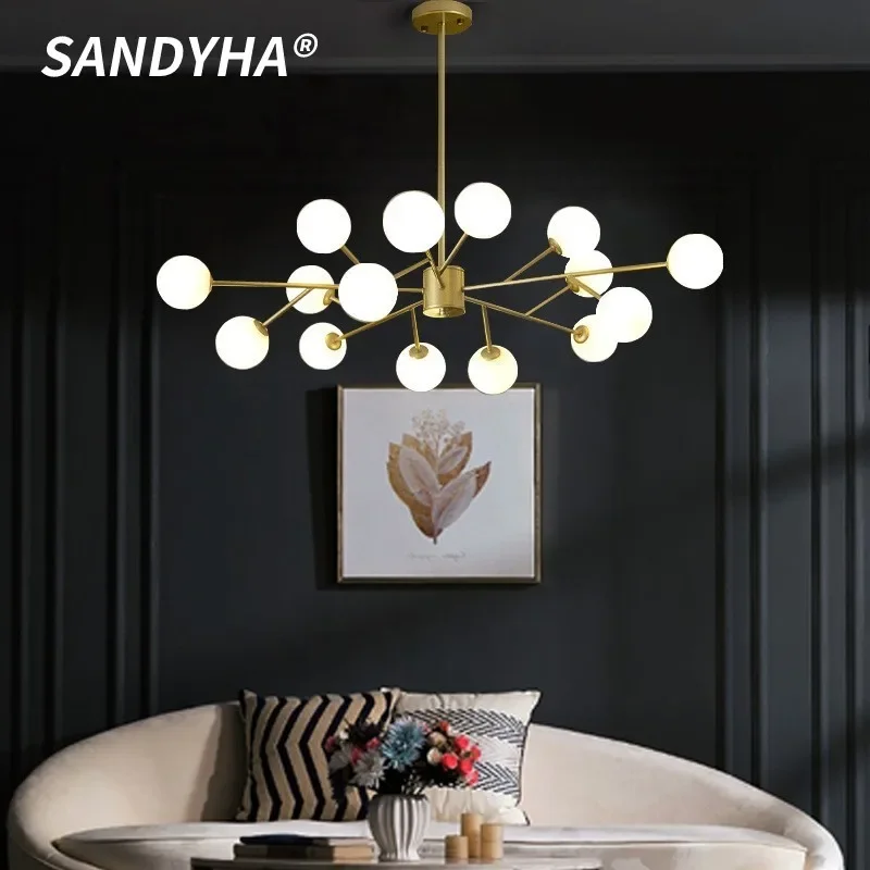 SANDYHA Parlor LED Pendant Lights Modern Fashion Simple Magic Bean For Dining Room Hotel Hall Bedroom Decor Lighting Fixtures