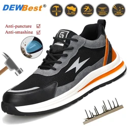 Fashion lightweight comfortable wear-resistant non-slip work protective shoes men's anti-smash anti-puncture safety shoes