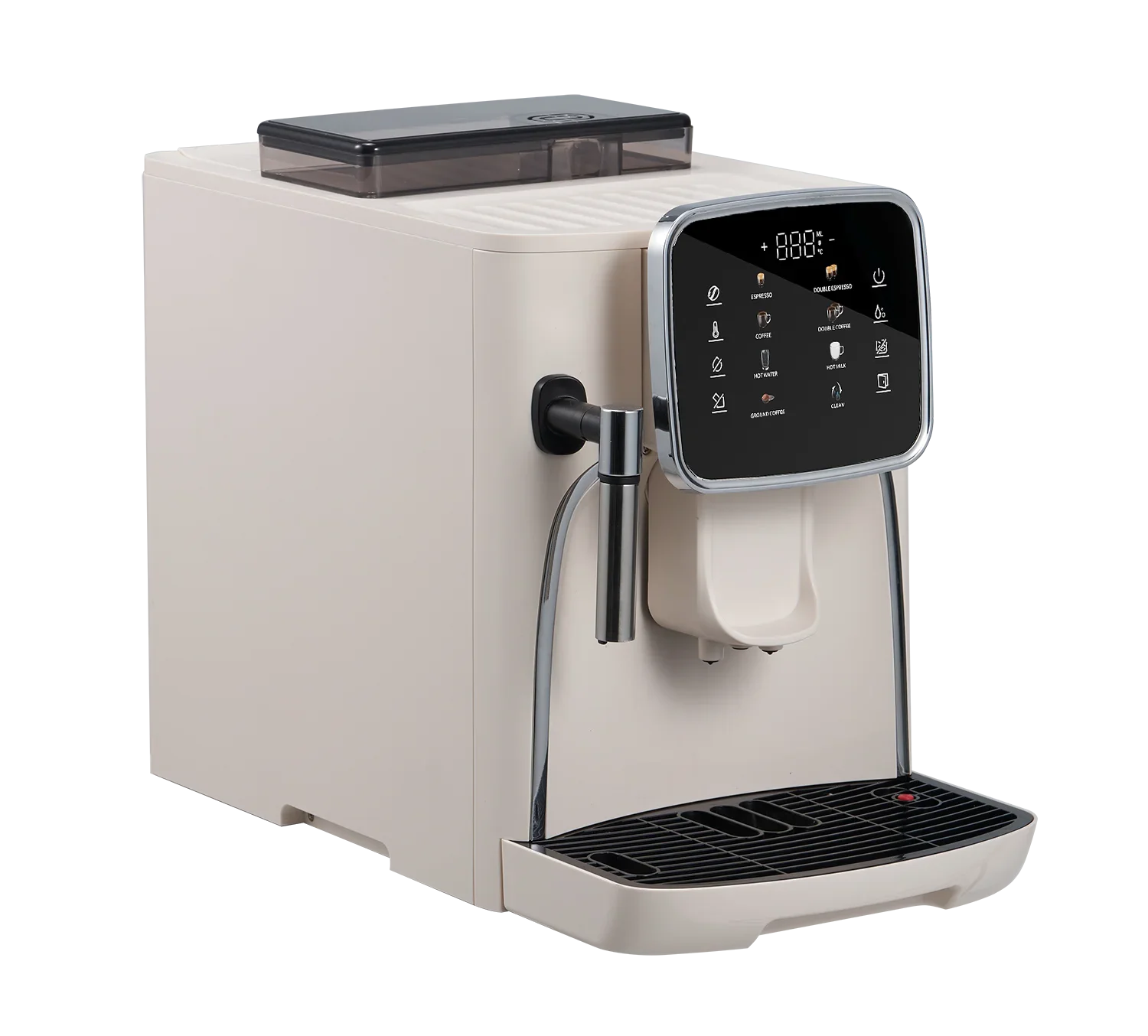 Touch Screen Coffee Bean Powder Brewing Milk Foam Black Cappuccino Latte Espresso Fully Automatic Coffee Maker Machine