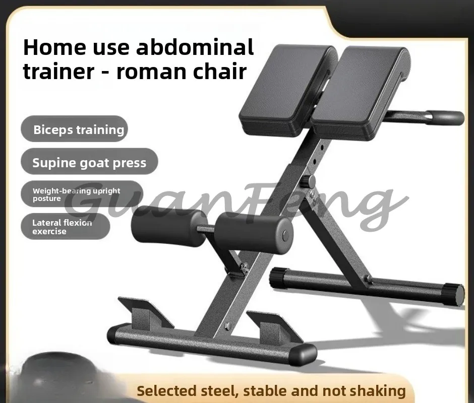 Home & Gym Adjustable Hyperextension Roman Chair AB Bench, Abdominal Back Workout Machine for Core Muscle Strength Training