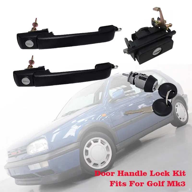 New Locking System Lock Set for VW Golf Mk3 1H0837207B 1H0905855A 1H6827571A 1H0898081