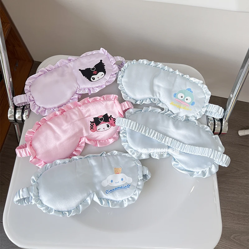 Sanrio High Quality Satin Finish Eyeshade Cinnamoroll My Melody Kuromi Eye Patch Very Comfortable Sleeping Blindfold For Girl