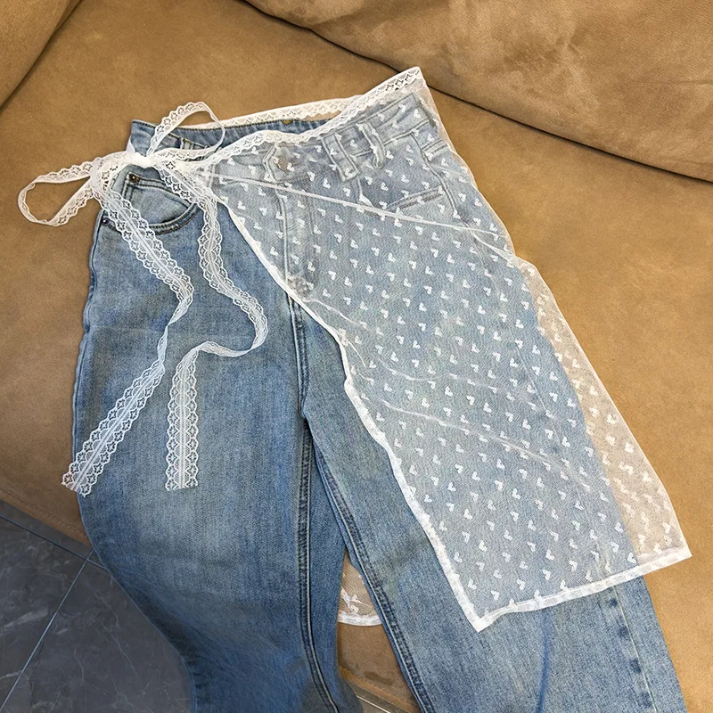 

New Fashion Mesh Lace Gauze Skirts Y2k Streetwear Lace Stacked Wrap Skirt for Women Girls Bow Lace Up One Piece Wrap Skirt Dress