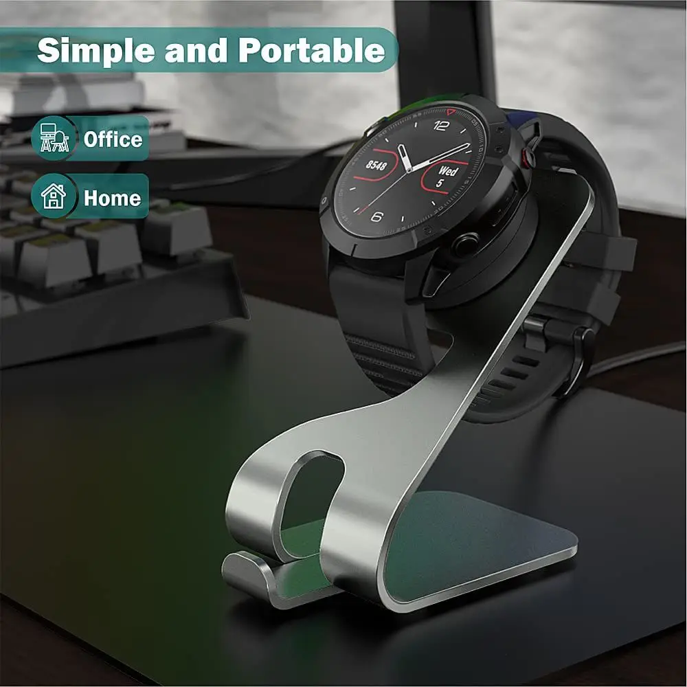 Metal Charger Dock For Garmin Fenix 7 7X 7X Charging Cable Stand Cord For Fenix 5 5X Plus 6 6X 6s Vivoactive 3 4 4S Venu 2 2S