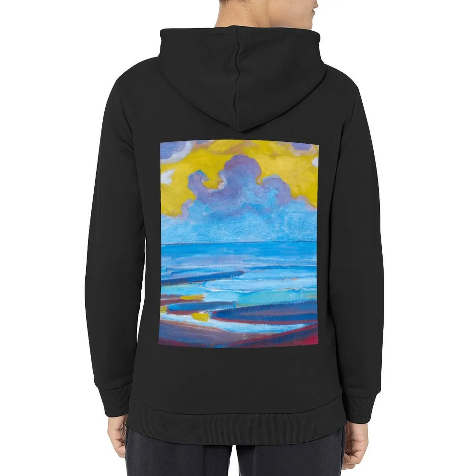 

By the Sea (1909) by Piet Mondrian Hoodie men's winter sweater men's sweat-shirt set men clothes mens clothing tracksuits