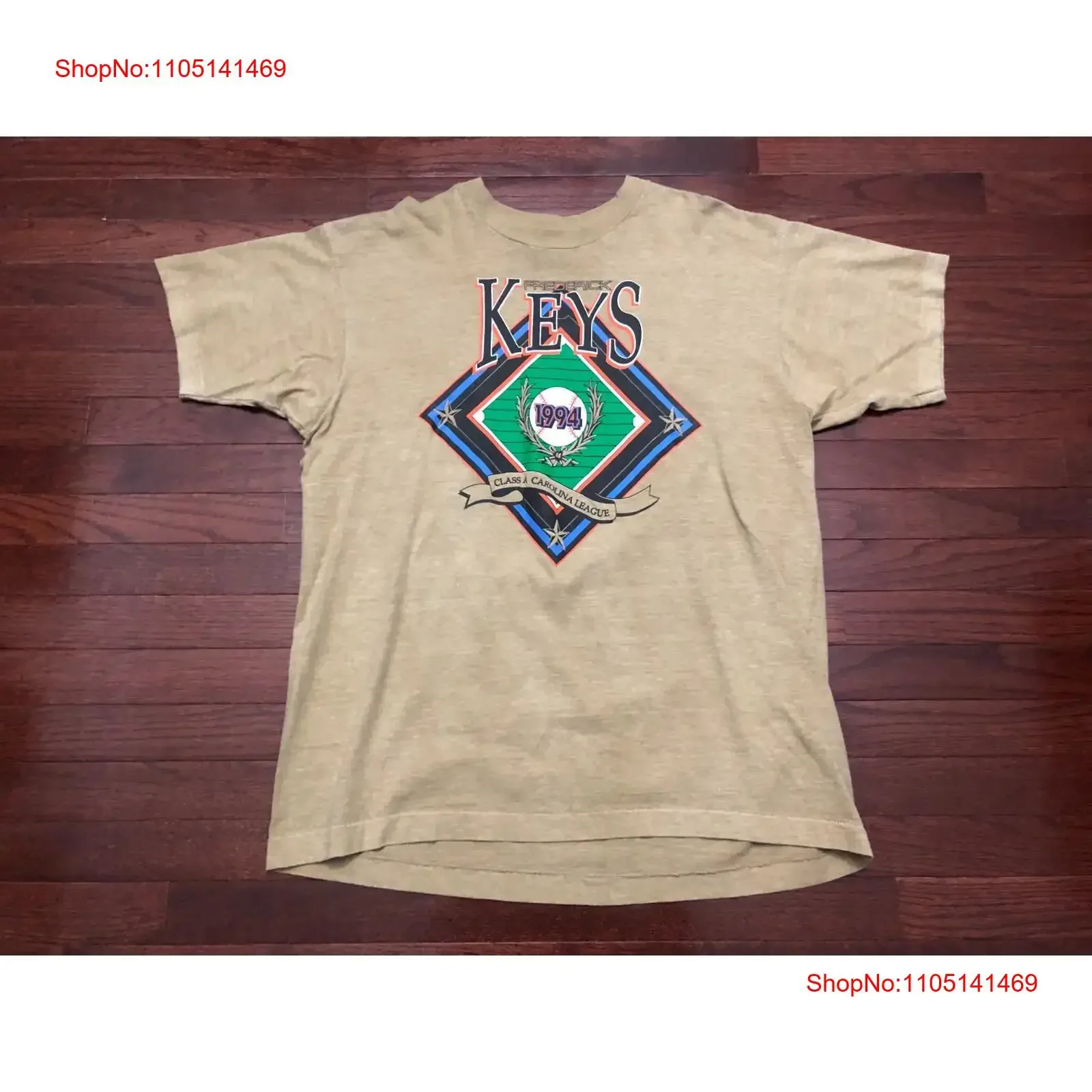 

1994 FREDERICK KEYS T SHIRT MENS XL BROWN MINOR LEAGUE BASEBALL VINTAGE 90's e vintage Washed Breathable Unisex Casual