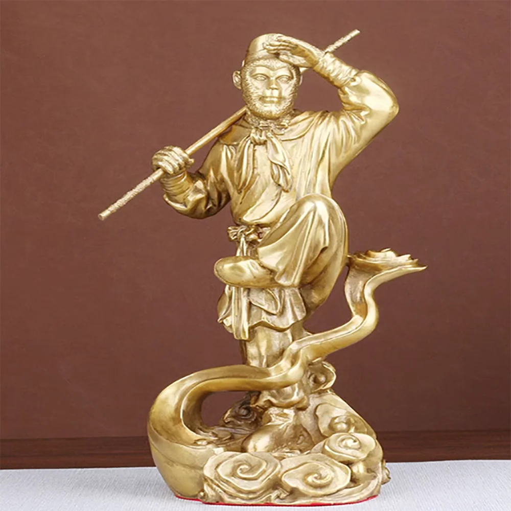 

Lucky Pure Copper Monkey Qi Tian Da Sheng Ta Yun Sun Wukong Dou Victory Buddha Statue Home Crafts Decoration